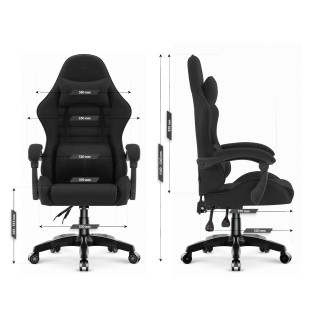 Črni blagajniški igralni stol HELLS CHAIR HC-1003 2.0