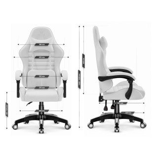 Usnjen bel igralni stol HELLS CHAIR HC-1003 2.0