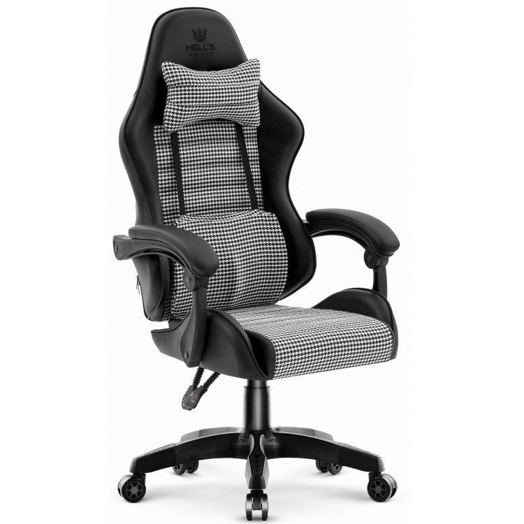 Črn vzorčast igralni stol HELLS CHAIR HC-1003 2.0