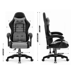 Črn vzorčast igralni stol HELLS CHAIR HC-1003 2.0