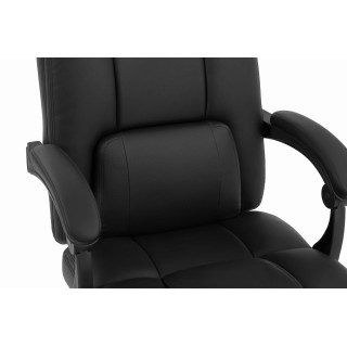 Črn usnjen pisarniški stol HELLS Chair HC-1032