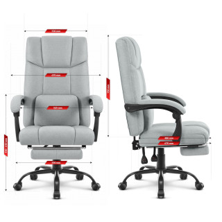 Pisarniški stol iz blaga v sivi barvi HELLS Chair HC-1032