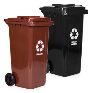 Komplet 2 košev za odpadke: mešani odpadki, BIO 2x120 l
