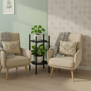 Dvonadstropno črno stojalo za rože