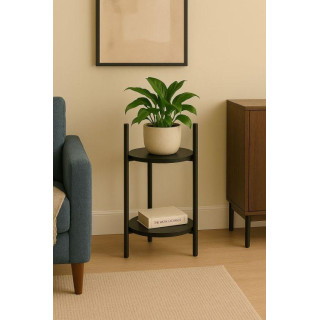 Dvonadstropno črno stojalo za rože