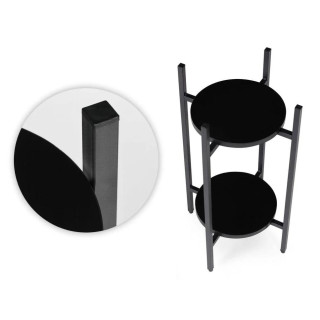 Dvonadstropno črno stojalo za rože