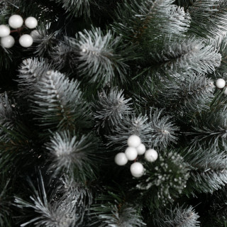 Snežno gost božični bor z biseri - 220 cm -