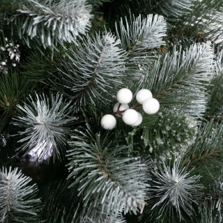 Snežno gost božični bor z biseri - 220 cm -