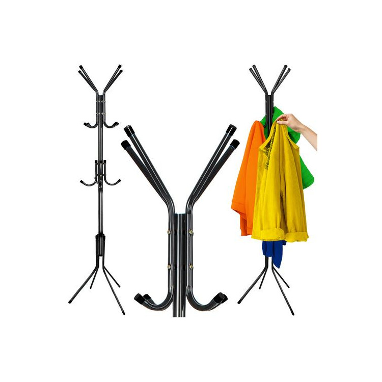 Črn obešalnik za plašče - 170 cm