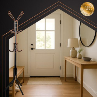 Črn obešalnik za plašče - 170 cm