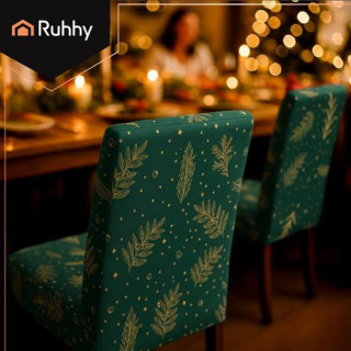 Komplet zelenih božičnih prevlek za stole - 6 kosov