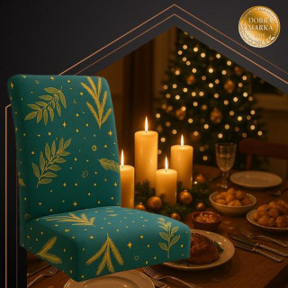 Komplet zelenih božičnih prevlek za stole - 6 kosov