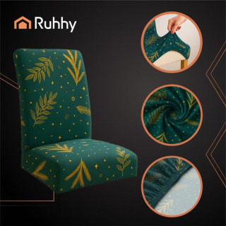 Komplet zelenih božičnih prevlek za stole - 6 kosov