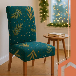 Komplet zelenih božičnih prevlek za stole - 6 kosov