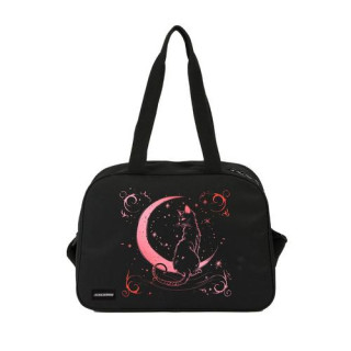 Črna športna torba z roza potiskom