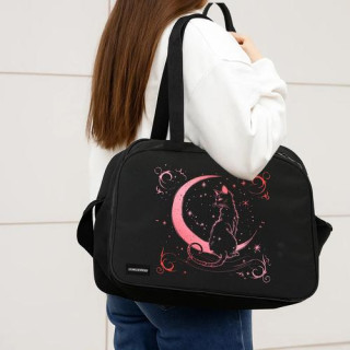 Črna športna torba z roza potiskom