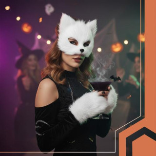 Kostum bele mačke/lisice - 4 deli