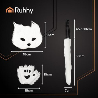 Kostum bele mačke/lisice - 4 deli