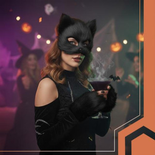 Kostum črne mačke/lisice - 4 deli