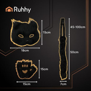 Kostum črne mačke/lisice - 4 deli