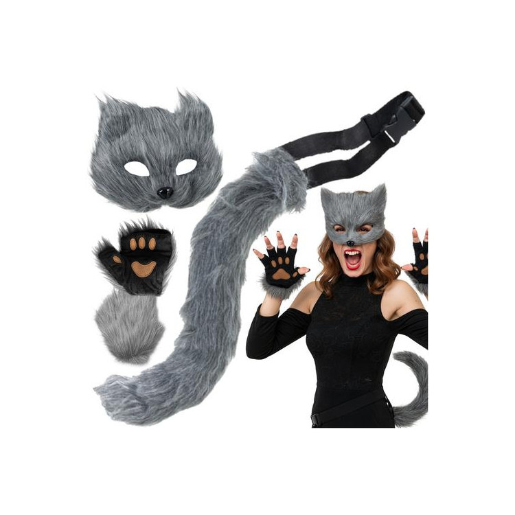 Kostum sive mačke/lisice - 4 deli