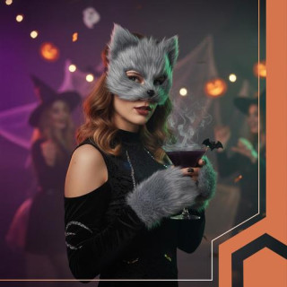 Kostum sive mačke/lisice - 4 deli