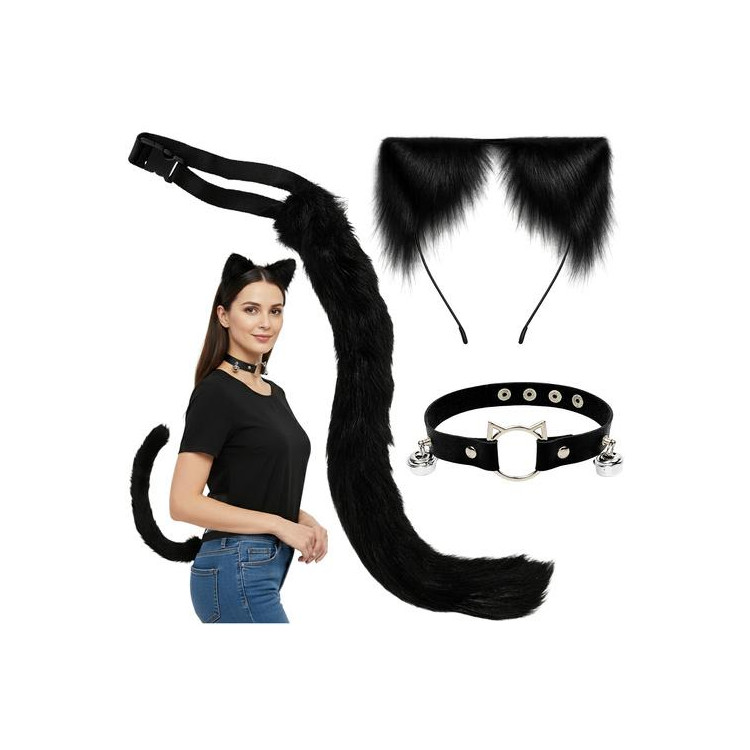 Kostum črne mačke/lisice - 3 deli