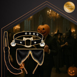 Kostum črne mačke/lisice - 3 deli