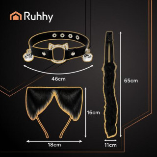 Kostum črne mačke/lisice - 3 deli