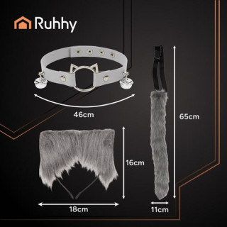 Kostum sive mačke/lisice - 3 deli