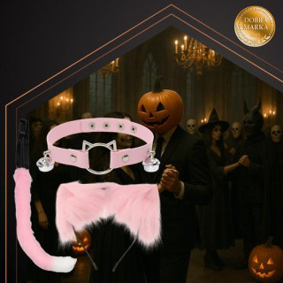 Roza kostum mačke/lisice - 3 deli