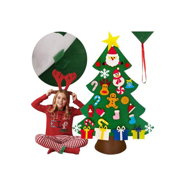 Božično drevo iz filca z okraski