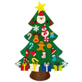 Božično drevo iz filca z okraski