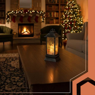 Srebrna božična LED svetilka