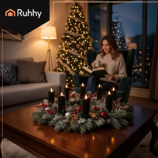 Črne LED sveče 12 kosov 15 cm