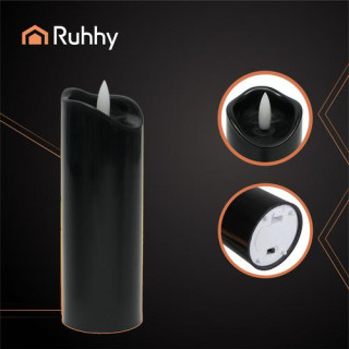 Črne LED sveče 12 kosov 15 cm