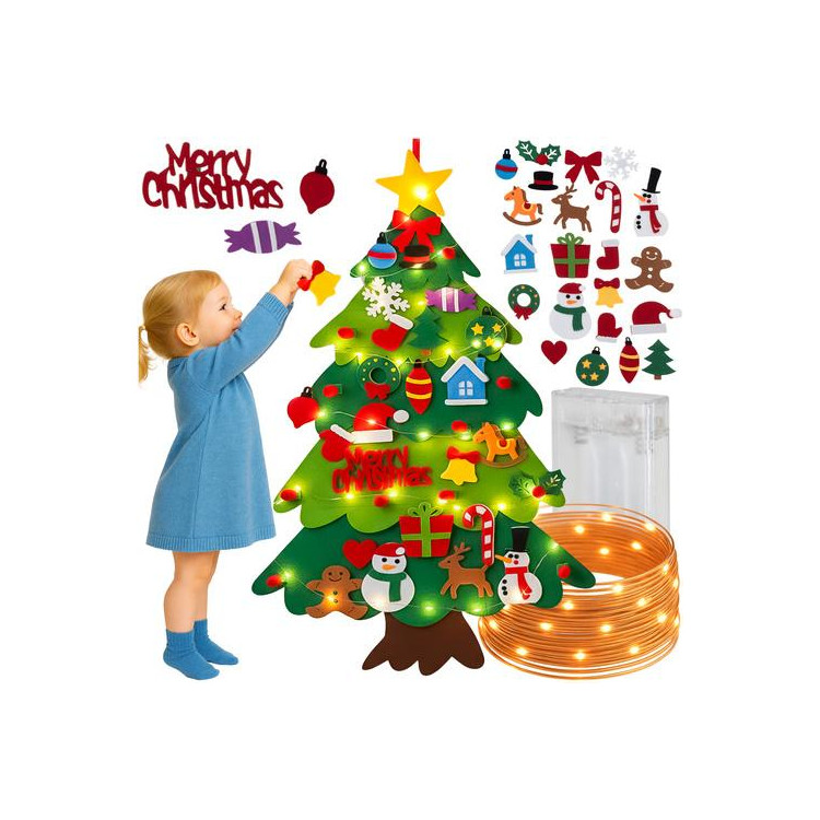 Božično drevo iz filca z LED diodami