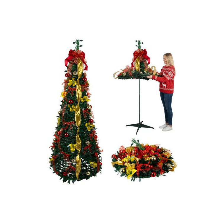 Zložljivo božično drevo z okraski - 1,8 m