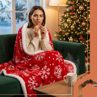 Flanelasta božična odeja 1,3 x 1,7 m