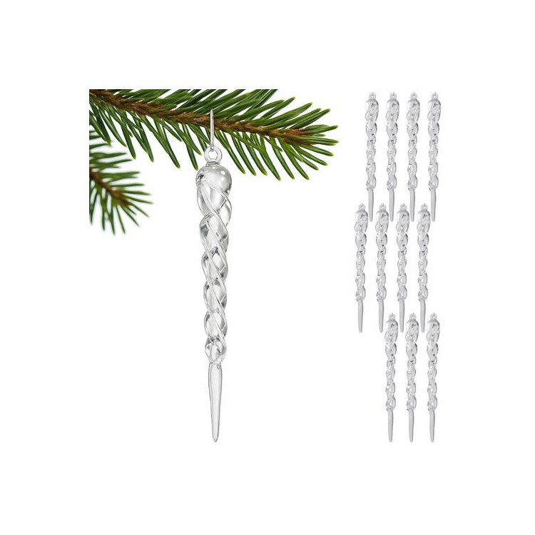 Božične ledene sveče za drevo - 12 kosov