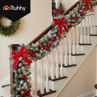 Snežno gosta božična girlanda 29 cm/2,7 m