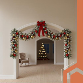 Snežno gosta božična girlanda 29 cm/2,7 m