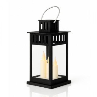 Črna LED svetilka z imitacijo sveče 8 x 15 cm