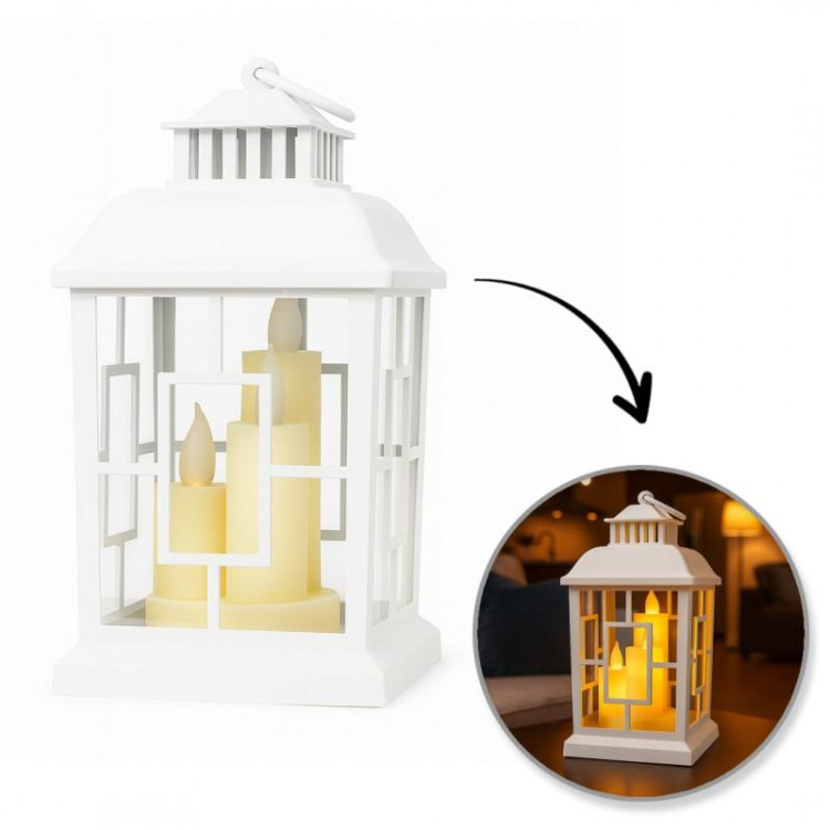 Bela LED svetilka z imitacijo sveče 12 x 23 cm