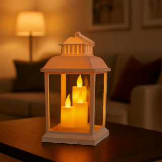 Bela LED svetilka z imitacijo sveče 12 x 23 cm