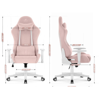 Rožnato-beli blagajniški igralni stol HELLS CHAIR HC-2000