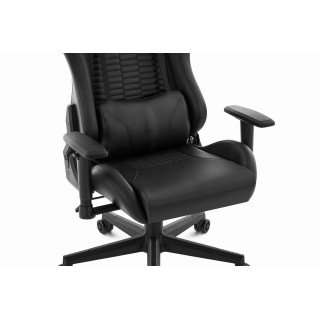 Črn usnjen igralni stol HELLS CHAIR HC-2000
