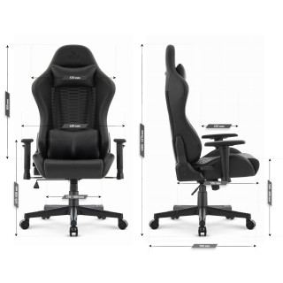 Črn usnjen igralni stol HELLS CHAIR HC-2000