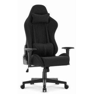 Črn igralni stol iz blaga HELLS CHAIR HC-2000