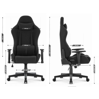 Črn igralni stol iz blaga HELLS CHAIR HC-2000